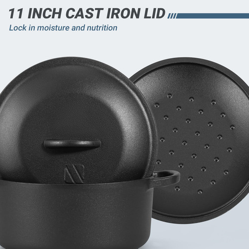 6 Qt Basics Pot De Horno Holandés De Hierro Fundido Con Tapa