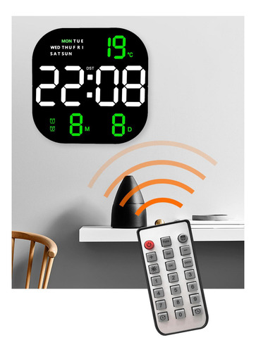 Despertador De Mesa Led Com Dia, Data, Visor Verde