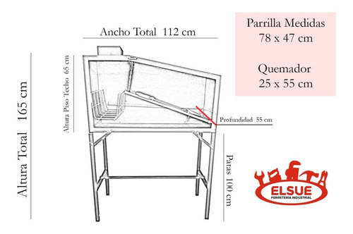 Imagen 2 de 6 de Parrillero Techado Chapa Nueva 18 M.110x155x50 !!!!oferton!!