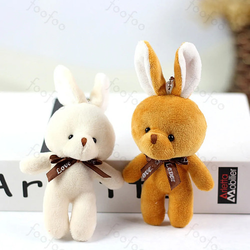 10 Llaveros De Moda Ositos Conejo Peluche Manualidade Foofoo Gris