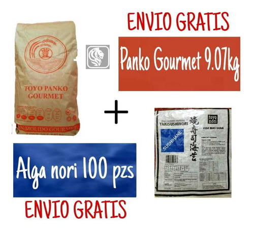 Panko Gourmet 9.07kg  + Alga Nori 100pzs Envió Gratis