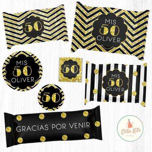 Kit Imprimible 50 Años Hombre Cumple + Banner, Personalizado