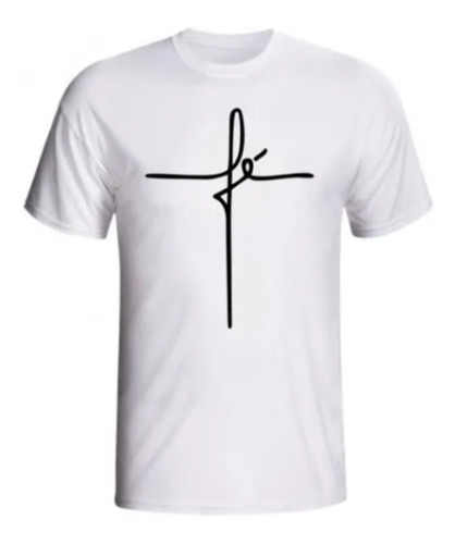 Camisetas Fé Cruz Camisa Religião Manga Curta Masculina Nova