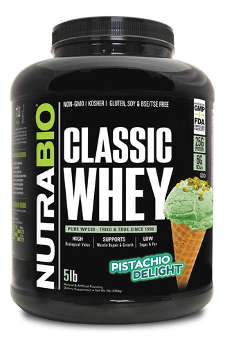 Classic Whey 100% Protein Pure - Nutrabio- 5 Lbs