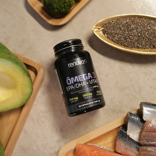 Kit 2 Suplemento Alimentar Ômega 3 Epa/dha Vita E Renova Be Sabor Sem sabor