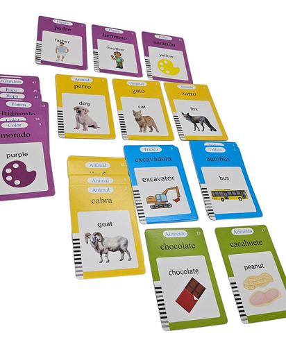 Tarjetas Aprendizaje ,lectura Español-ingles 224 Plabra B13