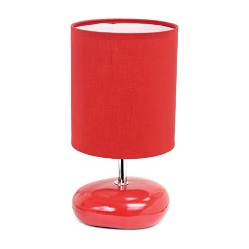 Lámpara De Mesa Lt2005red Estilo Piedra, Roja