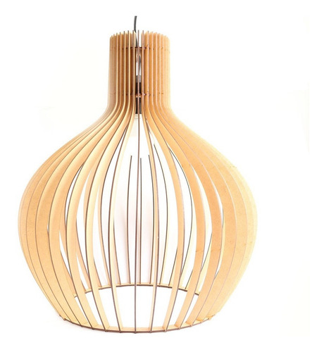 Imagem 1 de 7 de Luminaria Pendente Grande Decoração Casa Mdf
