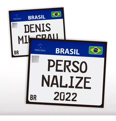 Placa Personalizada Mercosul P/Bike Novo Modelo Escrita Grau - LBS