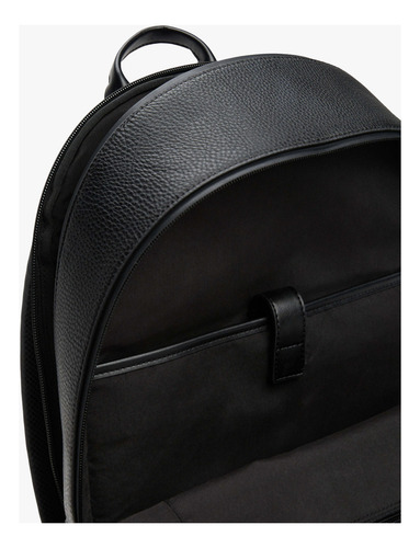 Mochila Negra Granulada Con Monogramas Hombre Tommy Hilfiger