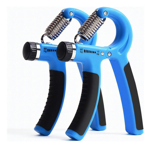 Kit 2 Hand Grip Flexor Force Antebraço Punho Fisioterapia Cor Azul