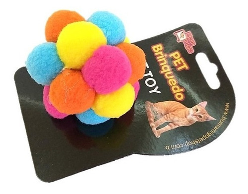 Imagem 3 de 9 de Bola Brinquedo Para Gato Colorido E Macio Cat Bolinha