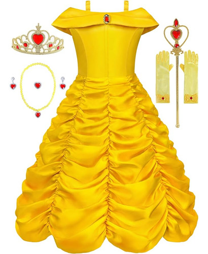 Disfraz Para Niñas Vestido Princesa Ropa Cumpleaños Con Acce