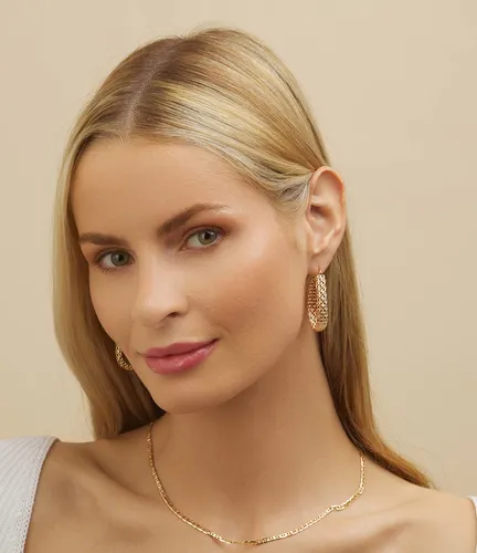 Barzel - Aretes De Filigrana De Oro Para Mujer, Chapados En.