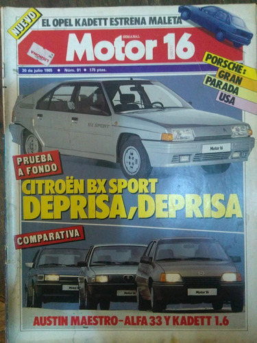 Revista Motor 16 Nº91 1985 Porsches Clássicos, Kadett 1.6