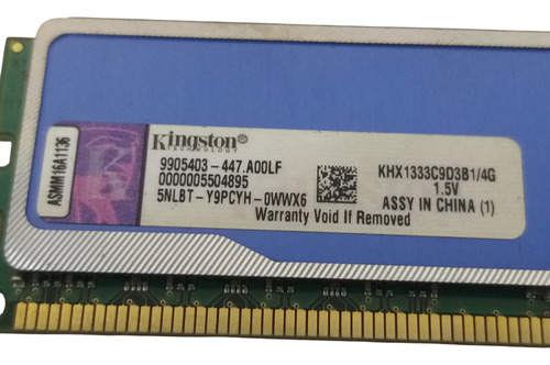 Memória Gamer Kingston Hyperx Blu - Ddr3 Khx1333c903b1 4gb (Usado)