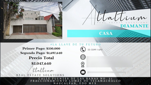 Casa En Venta, Lomas De Tecamachalco Naucalpan, En Remate...!!