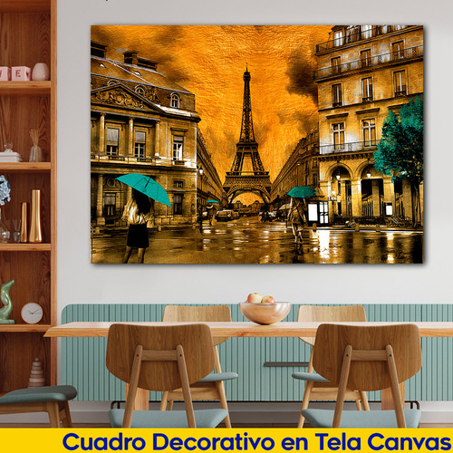 Cuadro Torre Eiffel Artistico Paris Canvas Elegante 60x90 P5