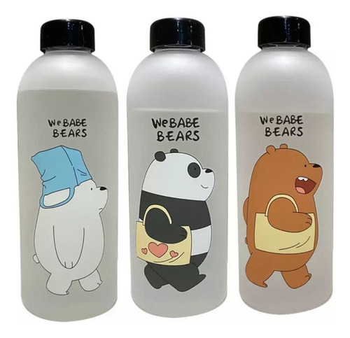 Termo Botella Contenedor De Agua Osos Plastico Libre Bpa 1 L Color Oso Panda