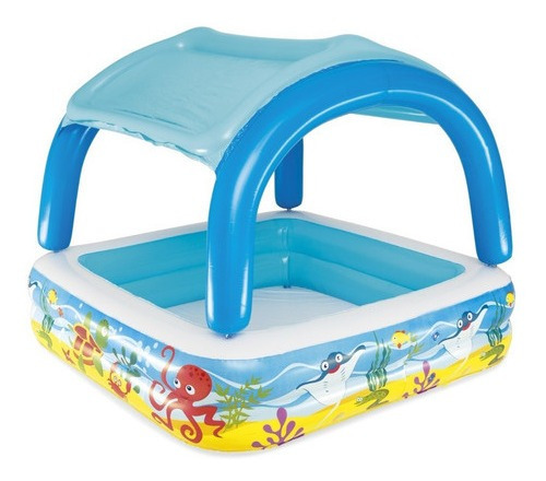 Imagen 2 de 8 de Pileta Inflable Cuadrada Techo Desmontable Bestway 52192