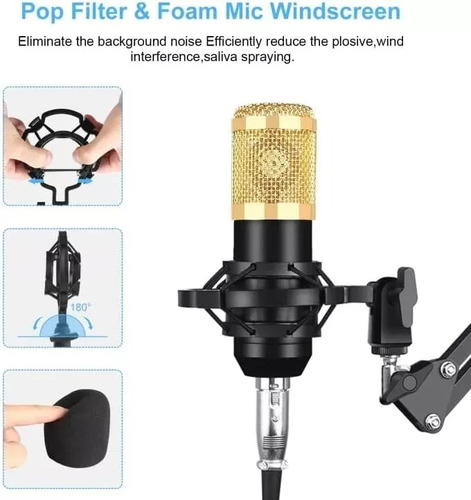 Kit Microfono Estudio Streaming Condensador Profesionalbm800