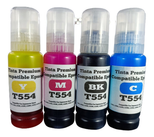 Kit 4 Tinta Genérica Compatible Epson T554 L1110 L3110 L3150