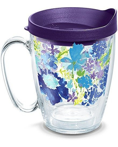 Tervis 1290905 Fiestapurple Floral Vaso Con Envoltura Y Taza