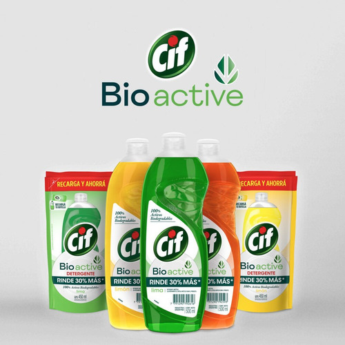 Detergente Cif Bioactive Limon Doypack X 450 Ml