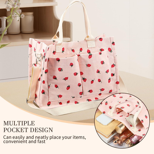 Bolso De Mano Con Parches De Fresa Mujer,bolsa Mano Duradera