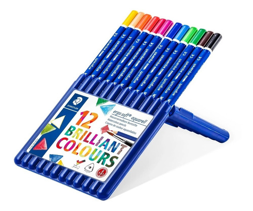 Lapices Staedtler Ergosoft X 12 Acuarelables Estuche Plastic