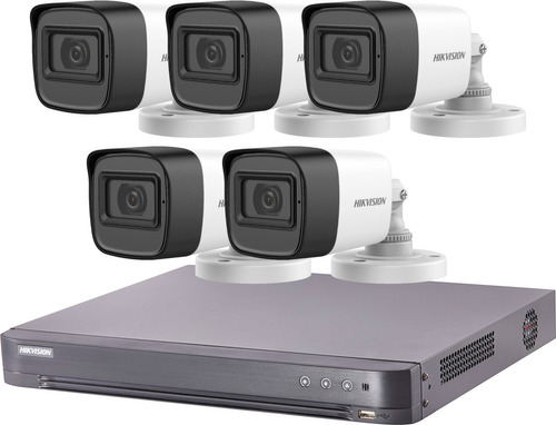 Kit 5 Camaras Seguridad Hikvision Con Audio !!!! 1080p 2mp 