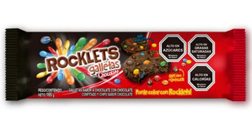 Galletas Rocklets 165 Gr Chocolate(6unidad)-super