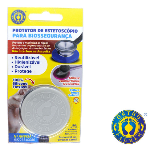 Protetor De Estetoscópio Para Prevenção De Risco Saude Ortho Cor Cinza