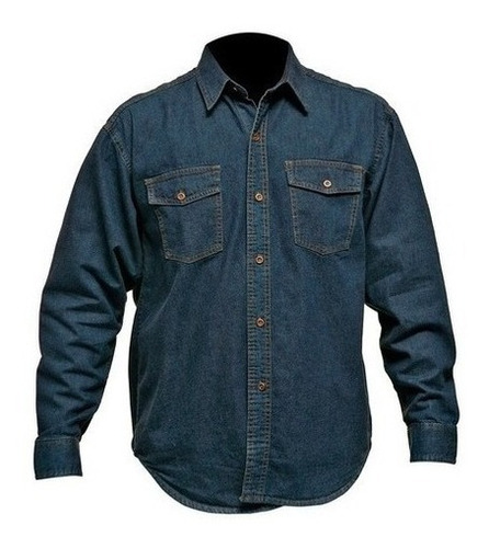 Camisa En Jean Índigo (7) Onzas Dotación Hombre Xxl, Xxxl