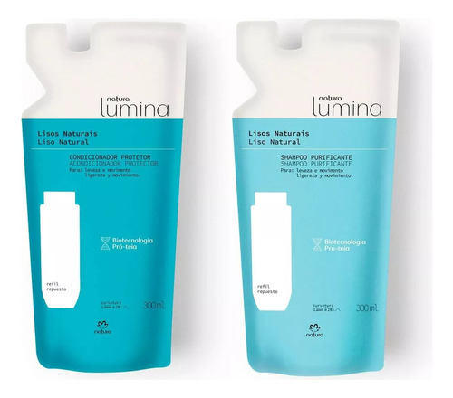 Natura Lumina Liso Kit Shampoo Y Acondicionador Repuesto 