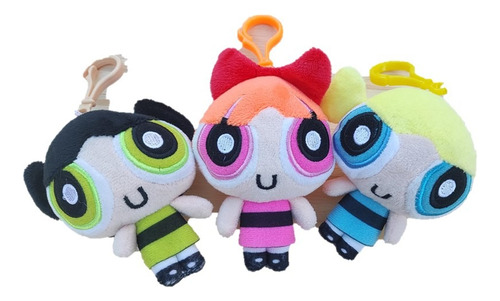 Combo X3 Peluche Llavero Chicas Superpoderosas Verde Claro