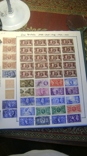 49 Antiguos Sellos Postales Inglaterra Varios Motivos 1937 