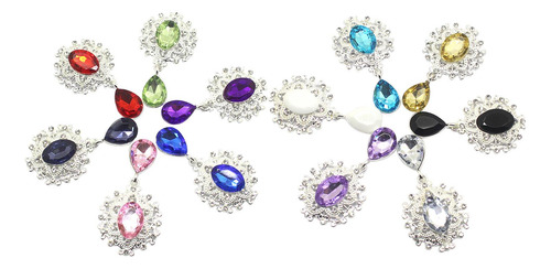 10 Botones Colgantes De Broche De Diamantes De Imitación De