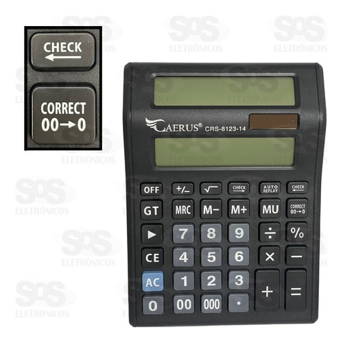 Calculadora 14 Dígitos Com Visor Duplo E Caerus Crs-8123-14