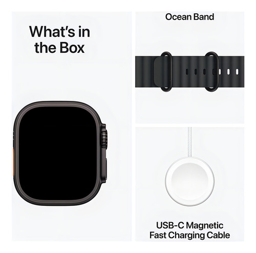 Apple Watch Ultra 2 Gps + Cellular Caixa Preta De Titânio Preto Correa Ocean Preto Titânio