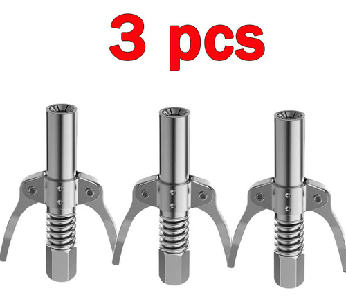P Kit 3 Bico Pistola Lubrificação Graxeira Aplicador Graxa