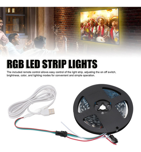 Tira De Luces Led Rgb, Tira De Led Rgb De 5 V, Usb, Con Cont
