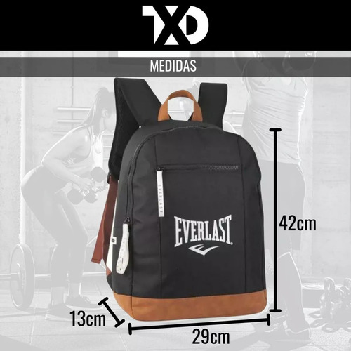 Imagen 4 de 6 de Mochila Everlast Urbana Tela Reforzada Urbana Colegiotrabajo