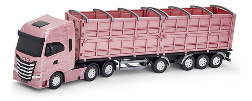 Carreta Iveco Graneleiro S-way Brinquedo Licenciado Cor Rosa