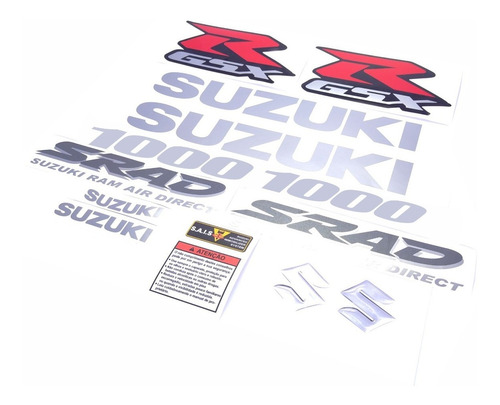 Kit Jogo Faixa Emblema Adesivo Suzuki Gsxr Srad 1000 Cr012