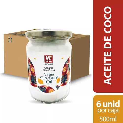 Pack 6 Aceite Coco Orgánico 100% Extra Virgen 500 Ml X Mayor