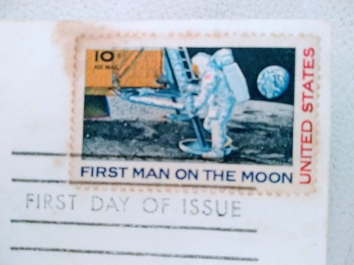 Estampilla Y Sobre Conmemorativa Fiesta Man On The Moon (Usado)