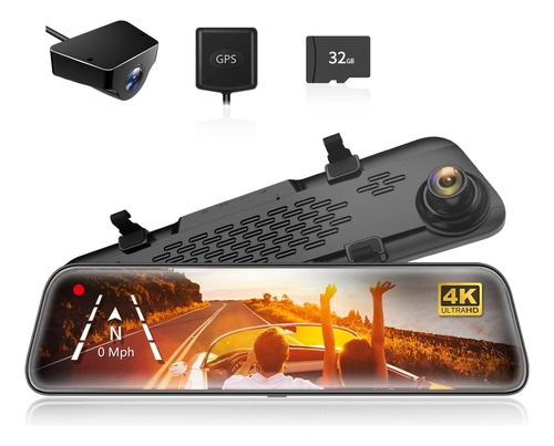Wolfbox G840s 12 4k Mirror Dash Cam Backup Camera, 2160p...