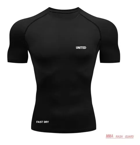 compression shirt Camisa justa, manga curta masculina, sutiã esportivo  básico, camiseta de treino (Color : A1, Size : Medium)