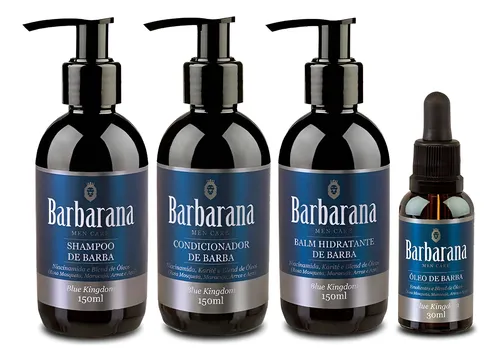 Kit Shampoo Condicionador Balm Óleo Blue Kingdom Barbarana